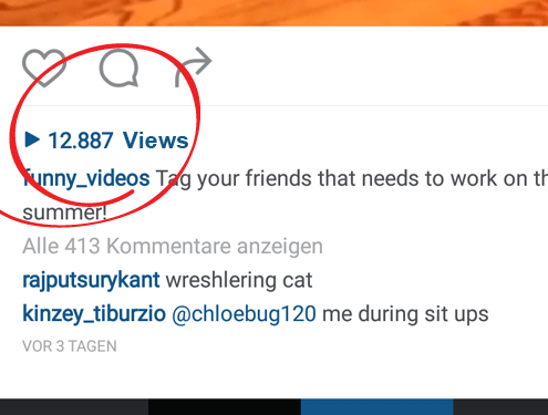 Το στιγμιότυπο οθόνης εμφανίζει τον αριθμό των προβολών ενός βίντεο στο Instagram - Δεν αναπαριστούμε ρητά το Instagram ή οποιοδήποτε άλλο κοινωνικό δίκτυο.
